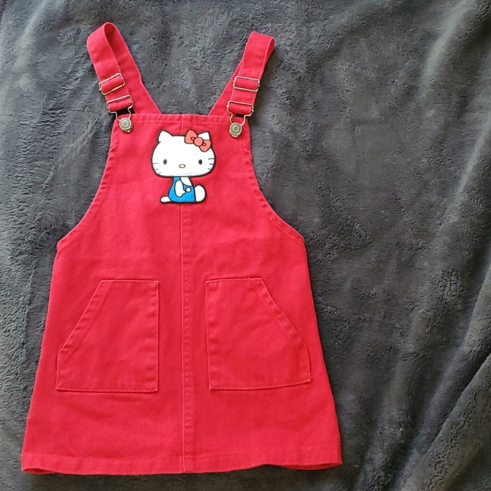 Hello kitty skirt overalls
